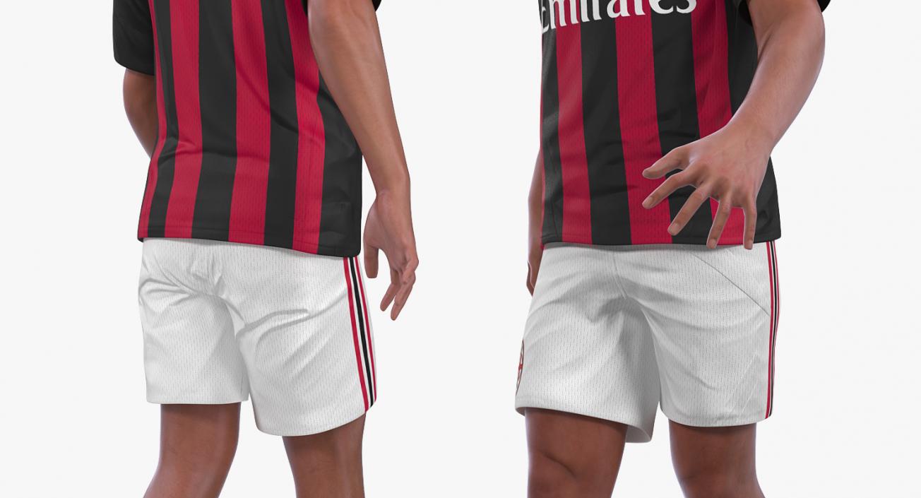 3D model Soccer or Football Player Milan Rigged 2