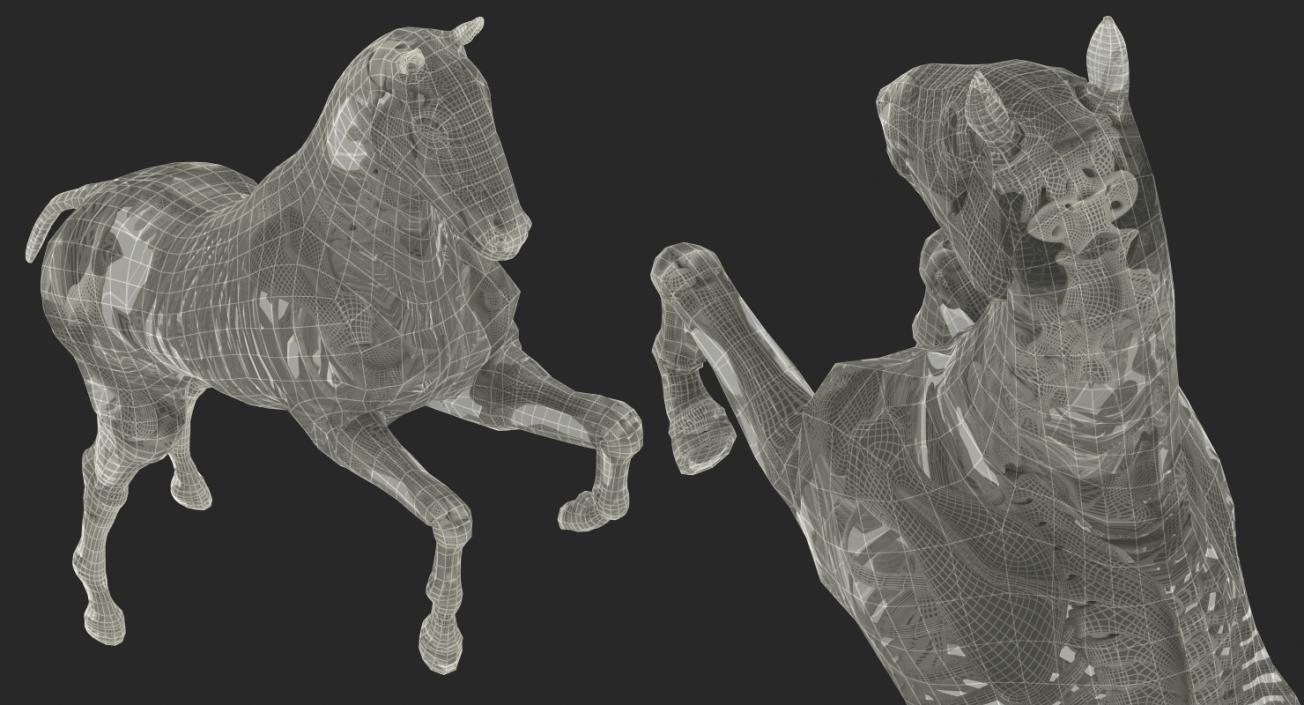 3D Rearing Horse Envelope with Skeleton