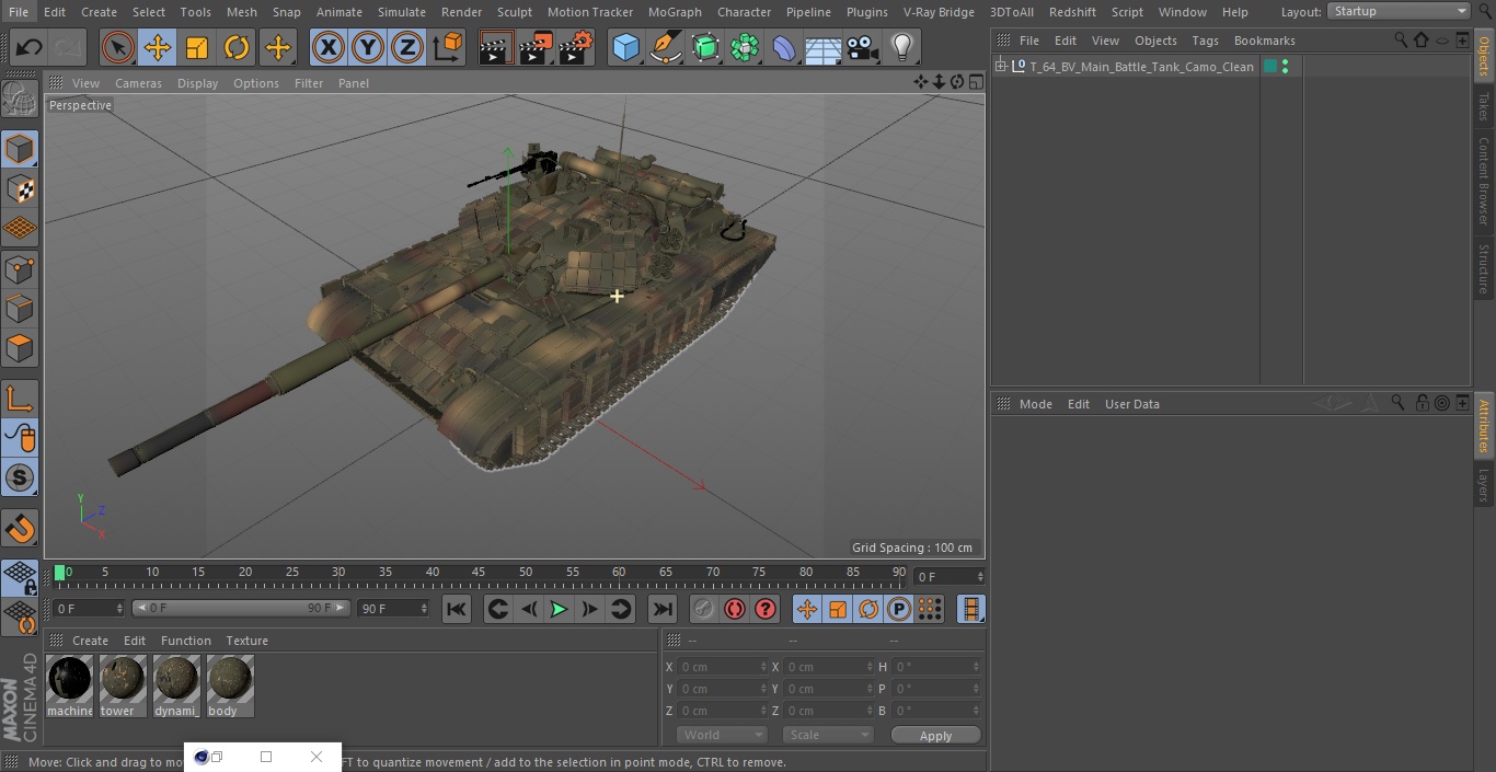 3D model T-64 BV Main Battle Tank Camo Clean