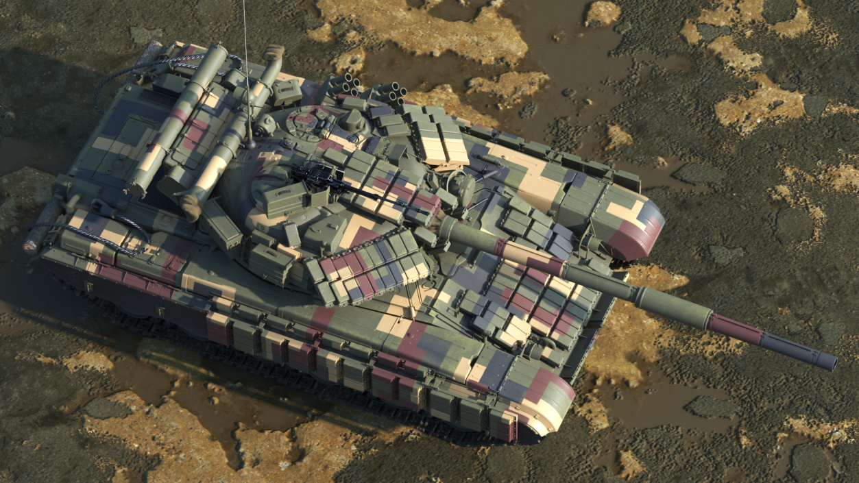 3D model T-64 BV Main Battle Tank Camo Clean
