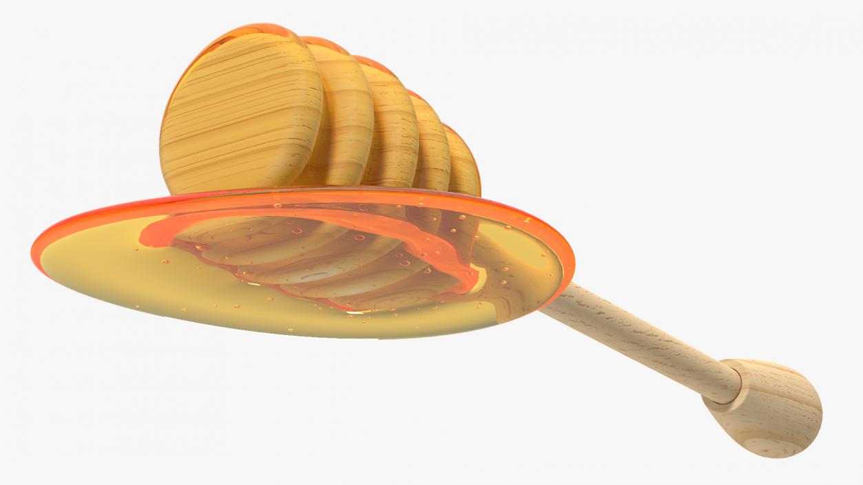 3D model Wooden Honey Dipper with Honey