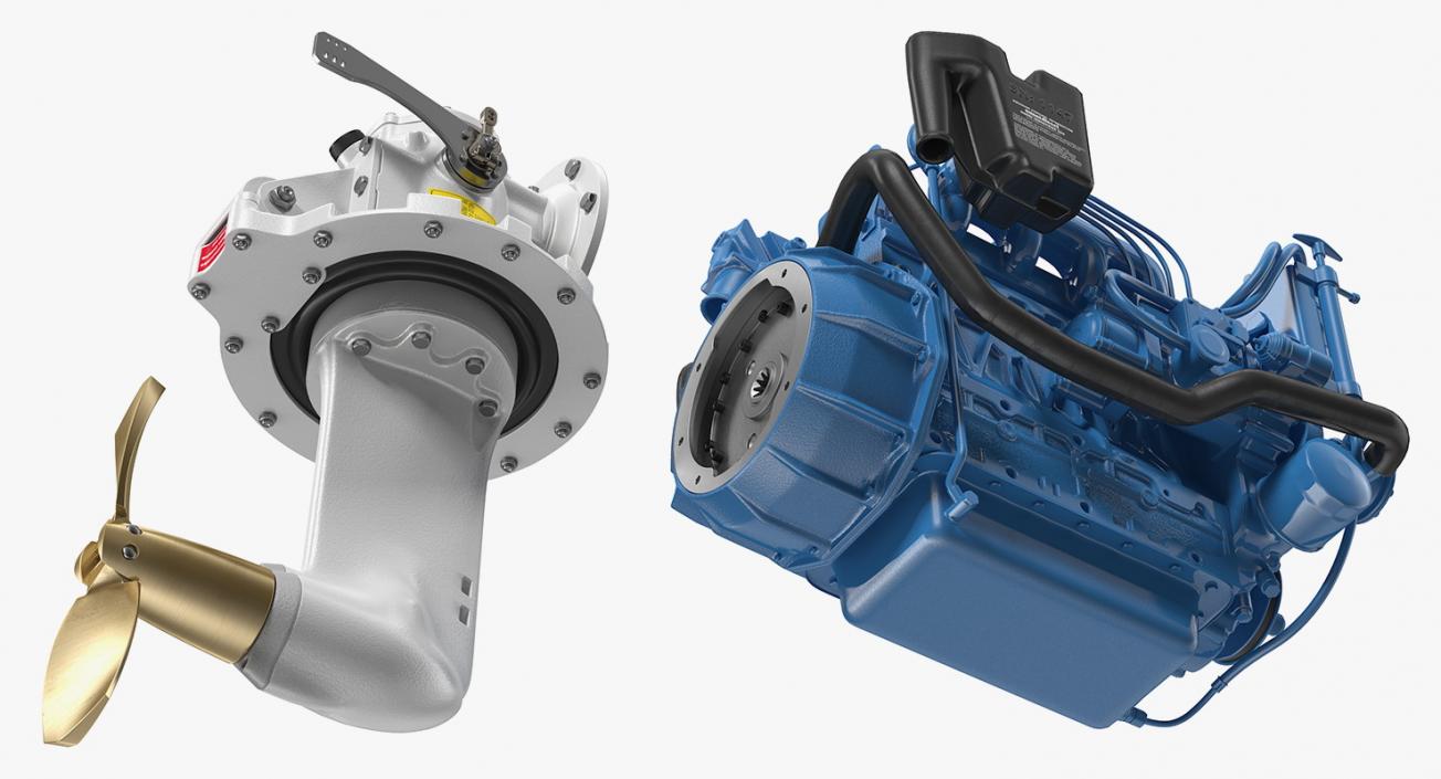 3D Nanni Marine Diesel Engine