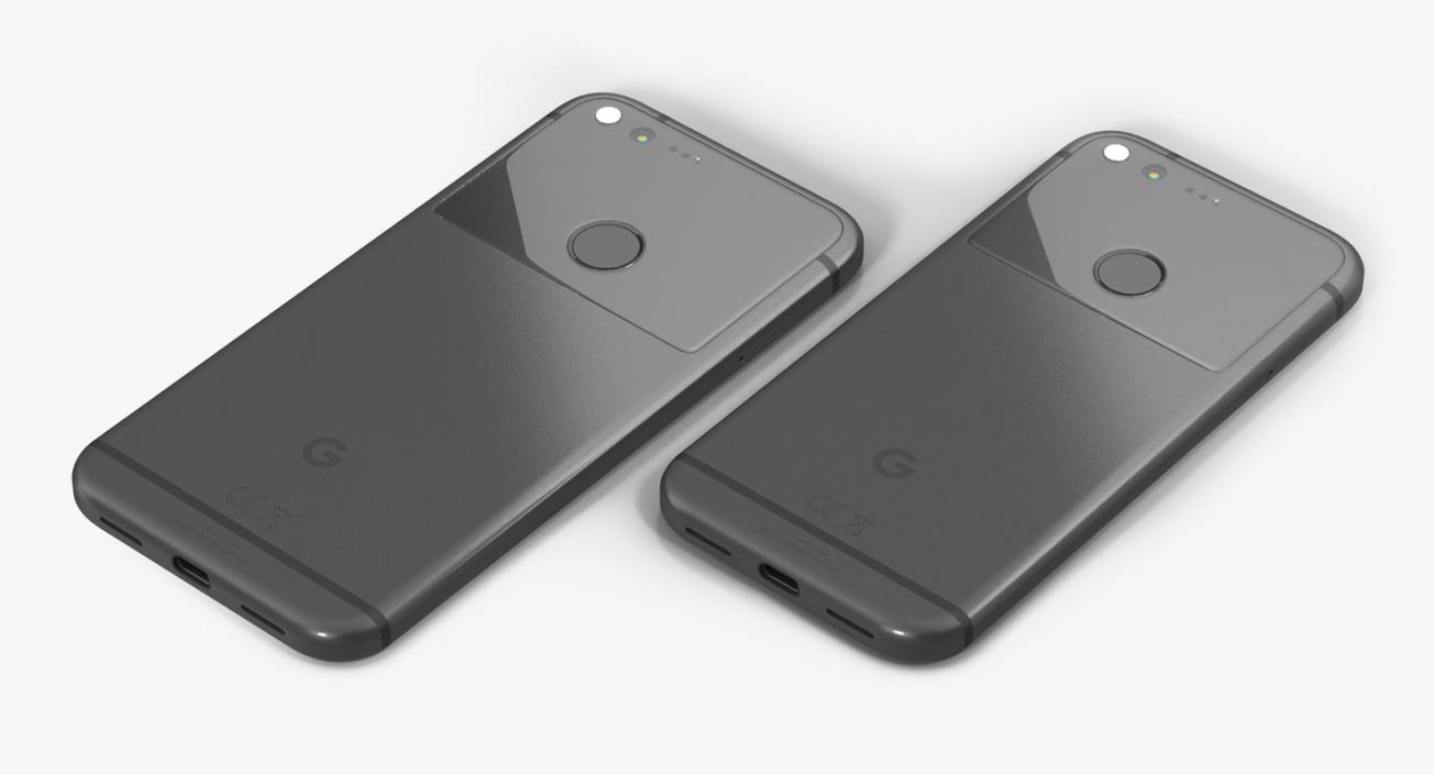 Google Pixel Phone Quite Black Set 3D model