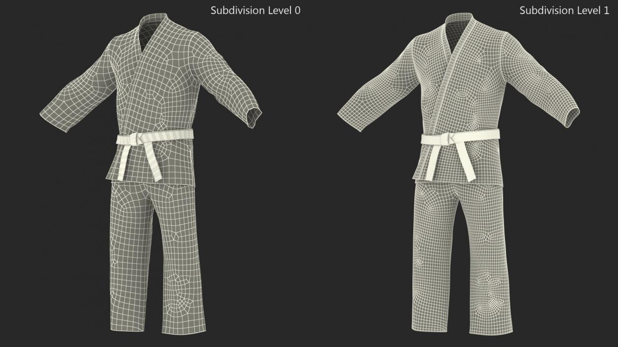 Karate Training Suit Red 3D model