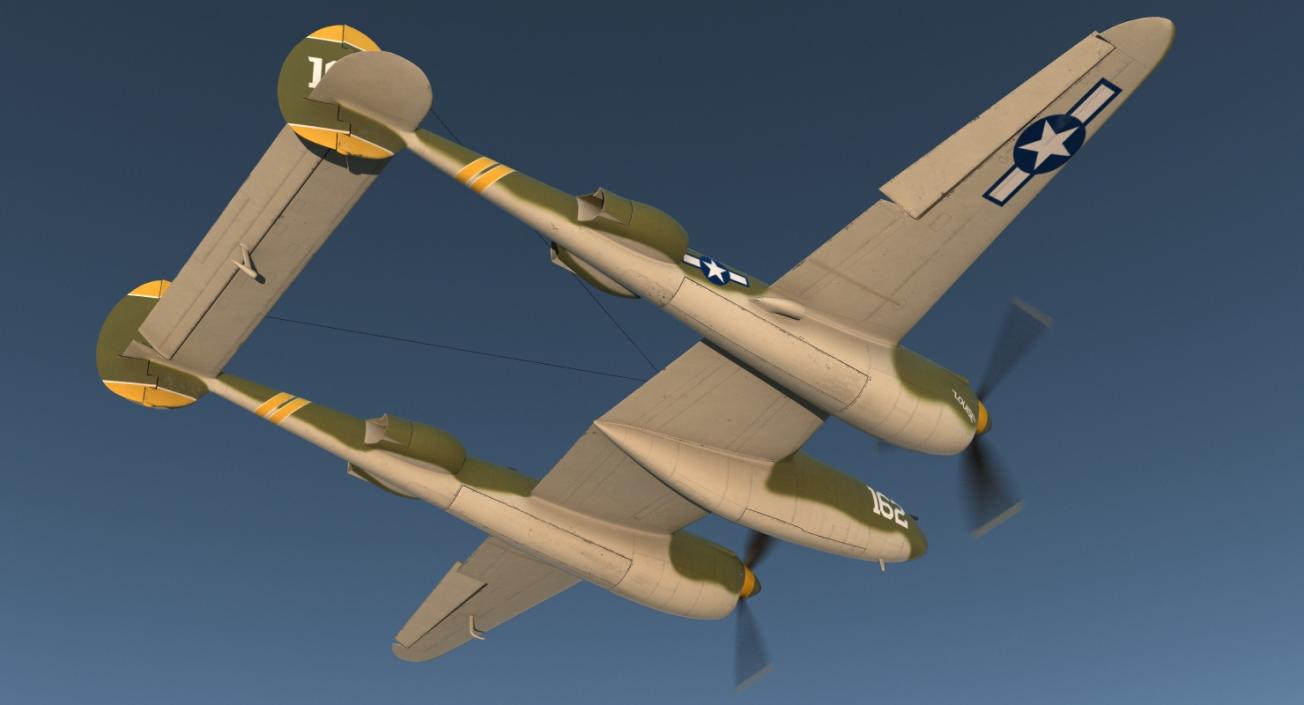 Lockheed P-38 Lightning US WWII Fighter 3D model