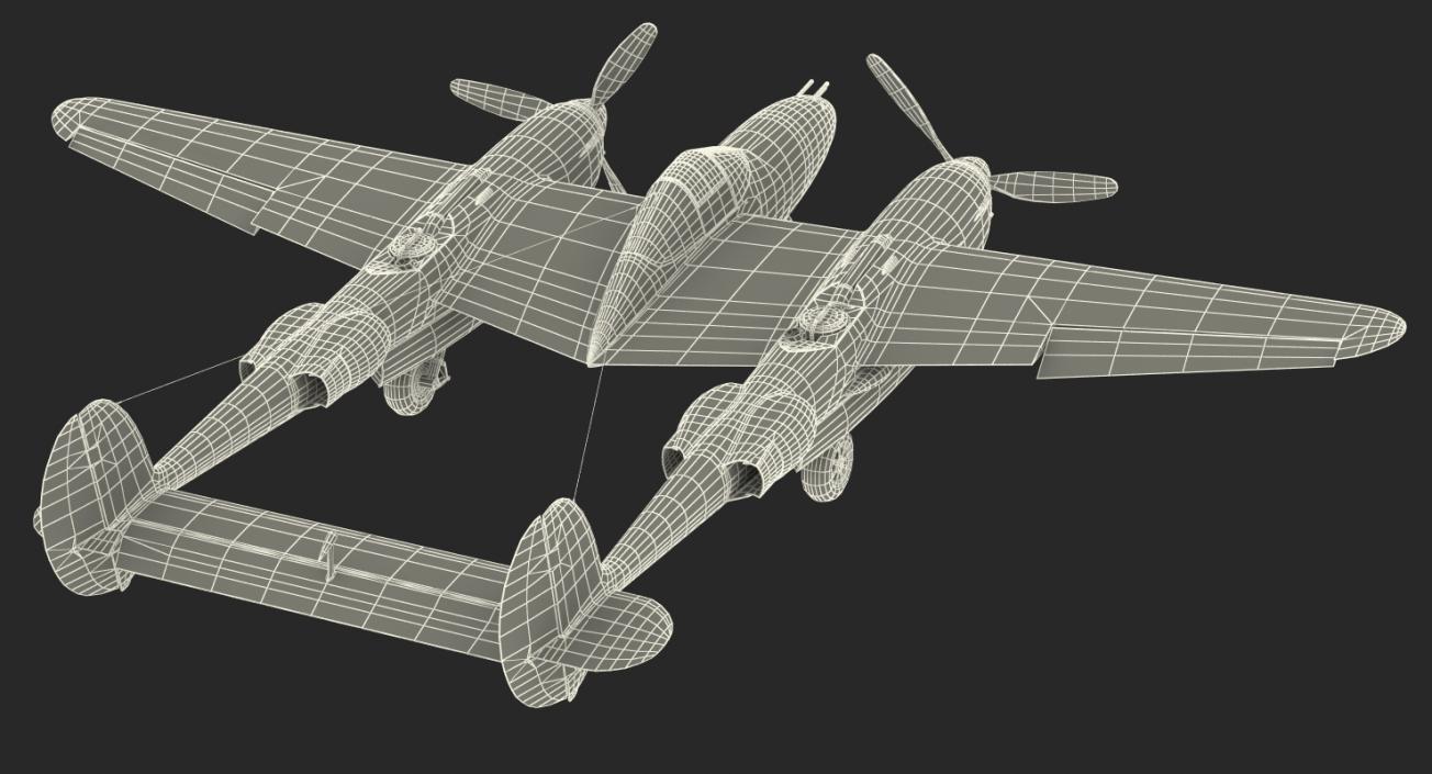 Lockheed P-38 Lightning US WWII Fighter 3D model