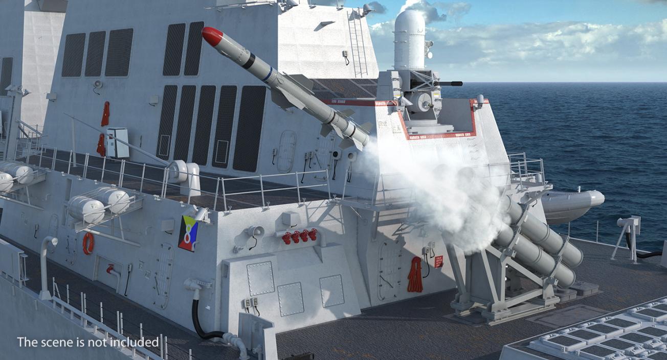 3D model AGM UGM RGM 84 Harpoon Anti Ship Missile