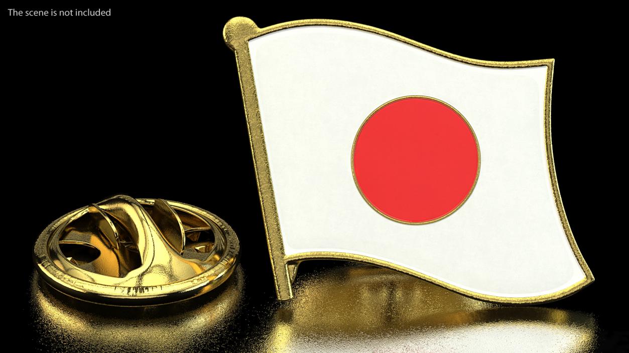 3D model Japan Flag Lapel Pin