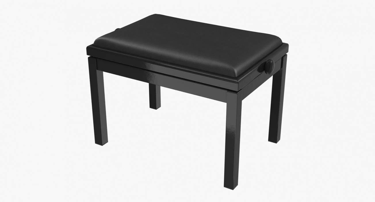 3D Adjustable Piano Bench Leather Black