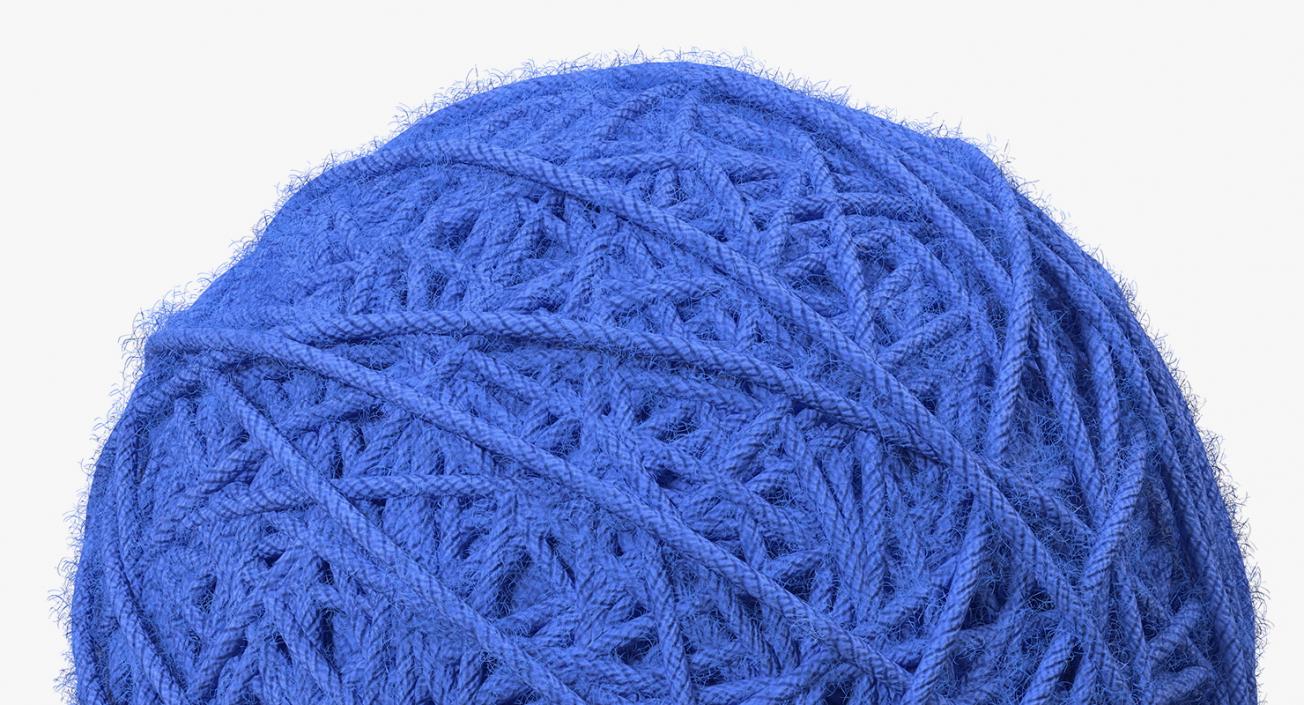 Blue Wool Yarn Ball 3D model
