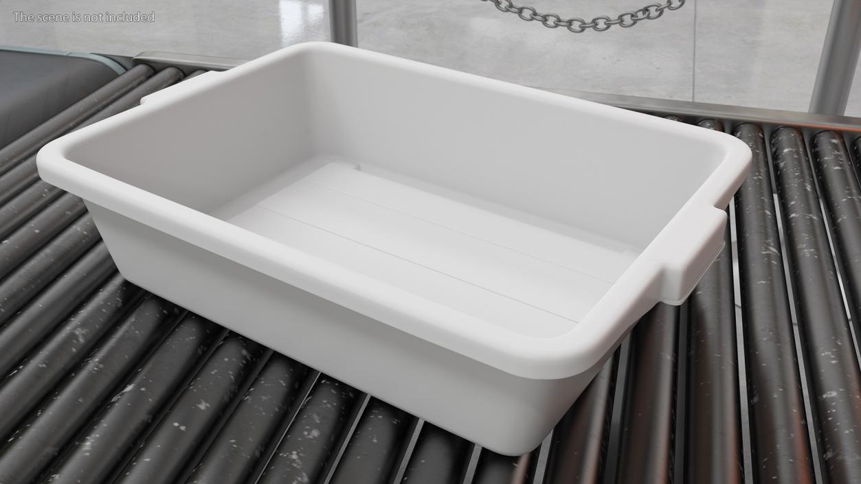 Large Grey Tote Tray Airport Security 3D