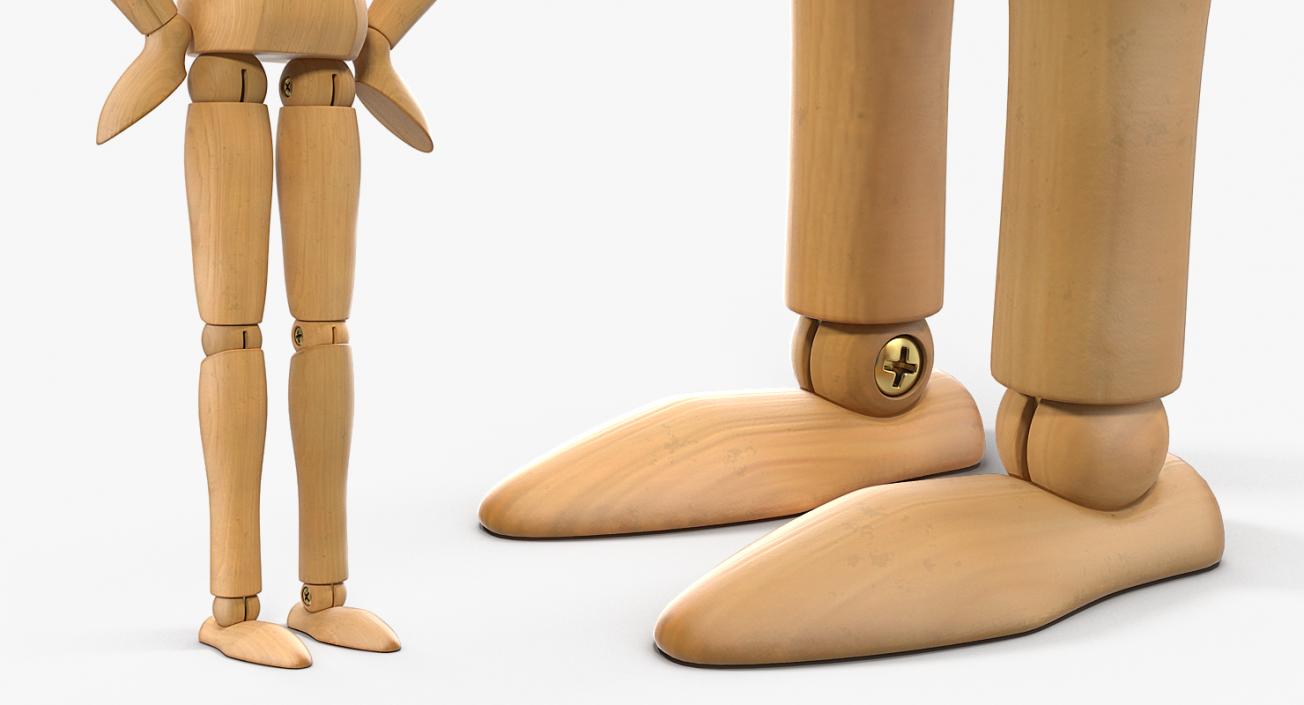 3D model Small Wooden Dummy Doll Rigged
