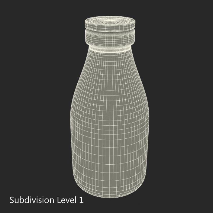 3D Milk Glass Pint Bottle Empty model