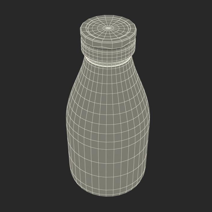 3D Milk Glass Pint Bottle Empty model