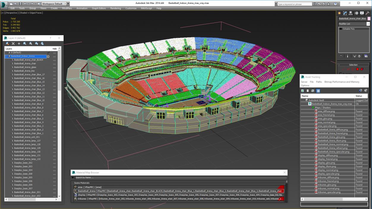 3D Basketball Indoor Arena model
