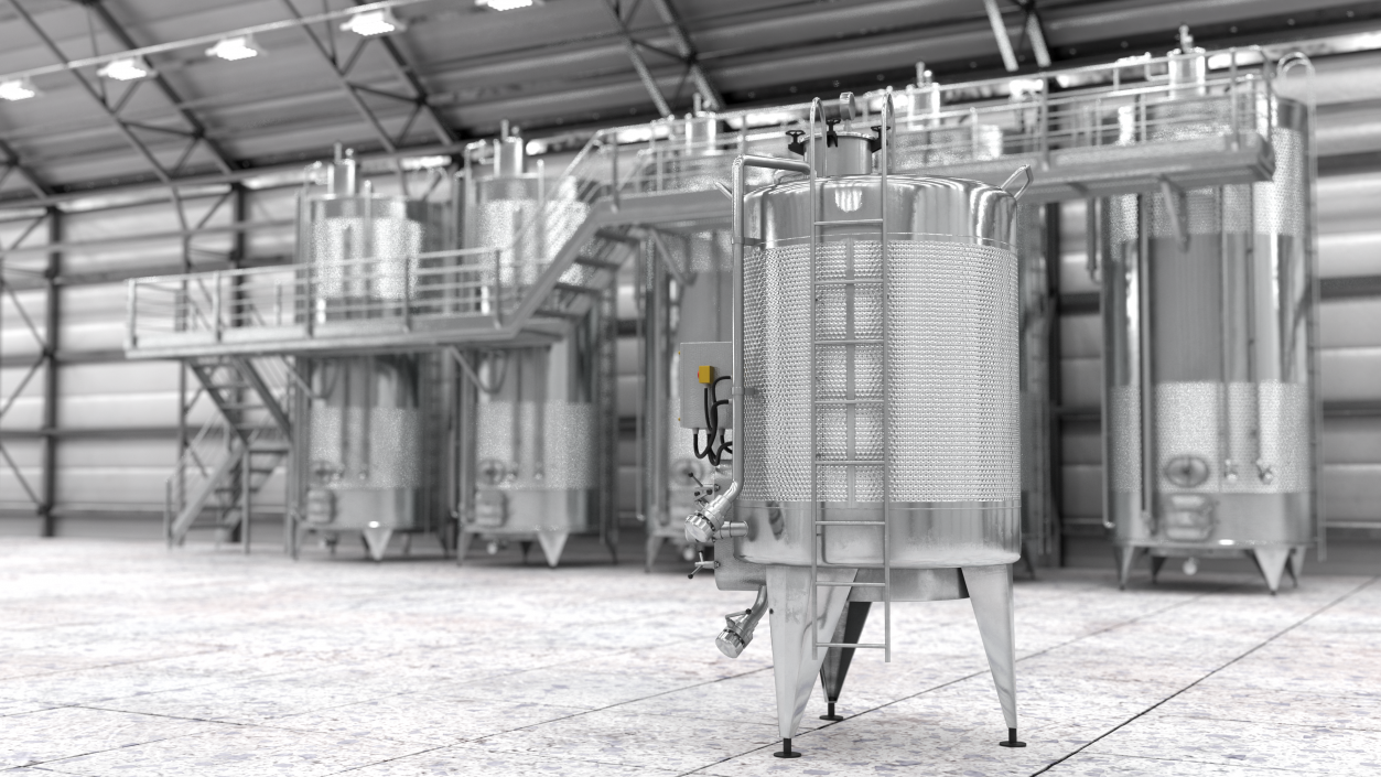 3D Stainless Steel Wine Fermentation Tank model