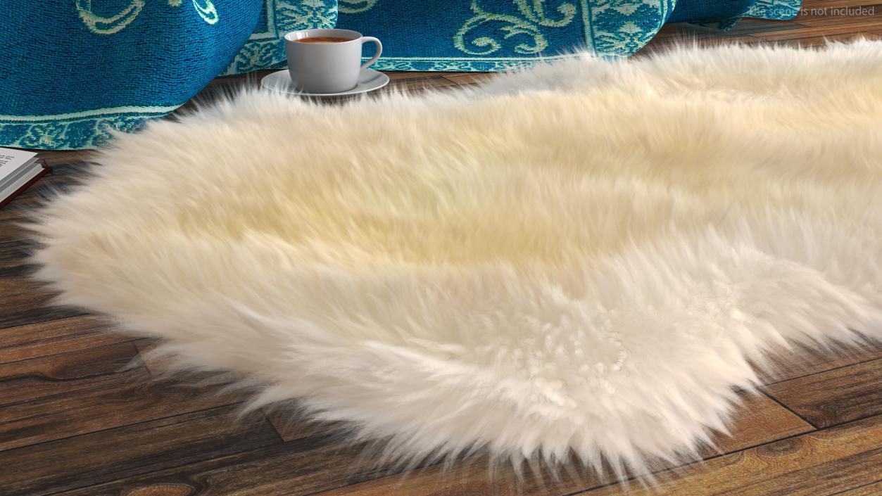 3D Natural Sheepskin Rug Cream Fur