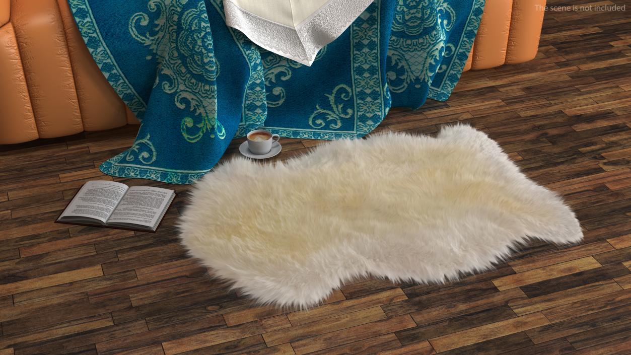 3D Natural Sheepskin Rug Cream Fur