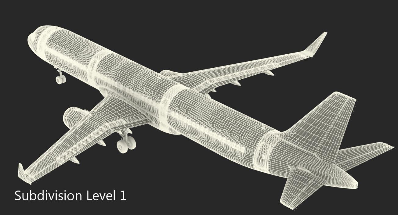 3D model Airbus A321 Lufthansa with Interior