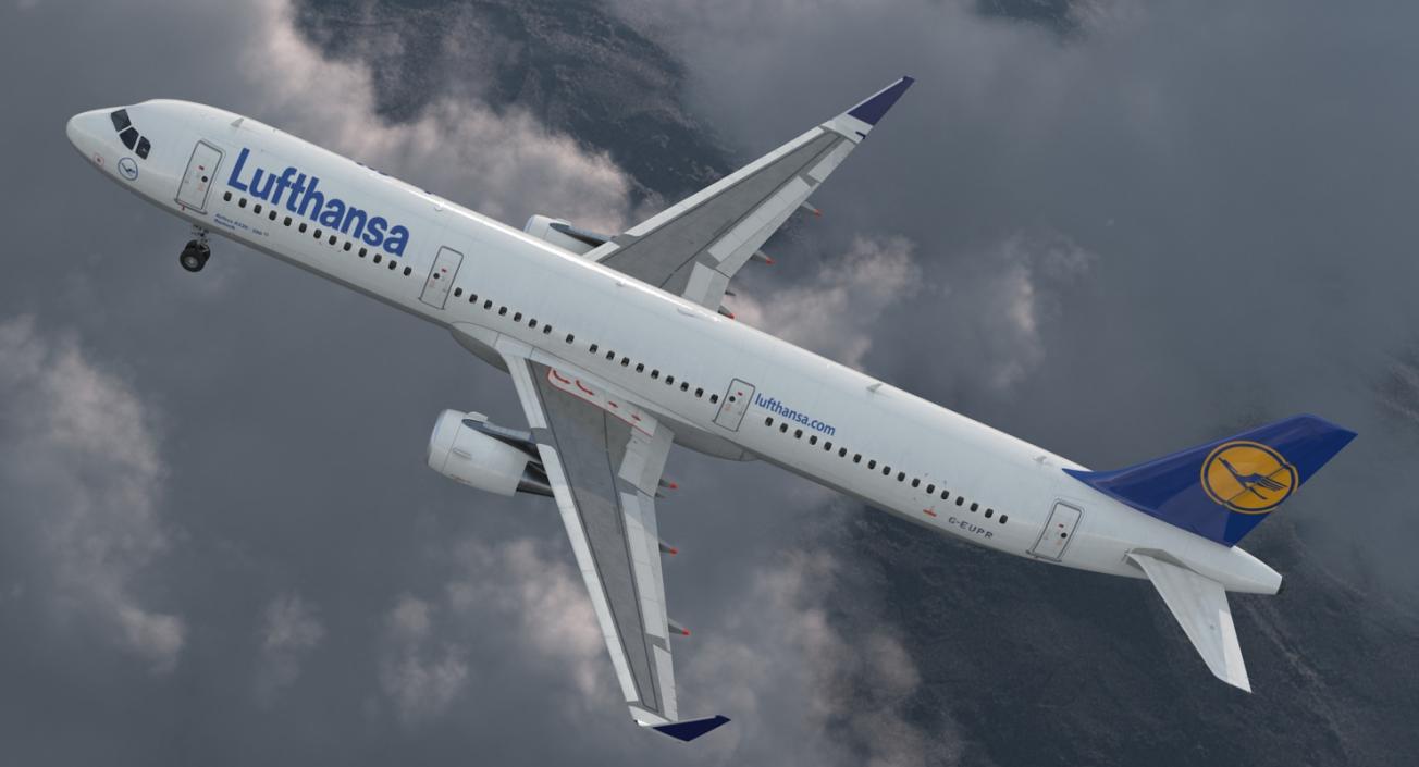 3D model Airbus A321 Lufthansa with Interior