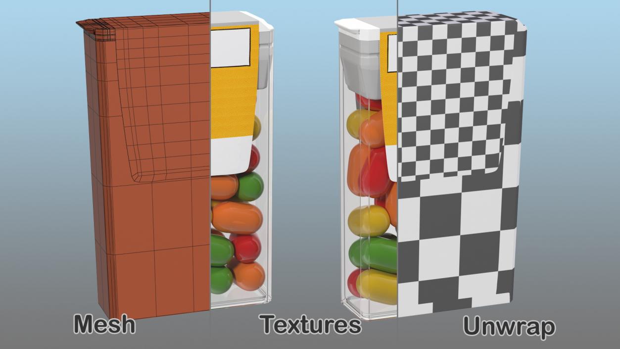 3D model Container with Colorful Dragee