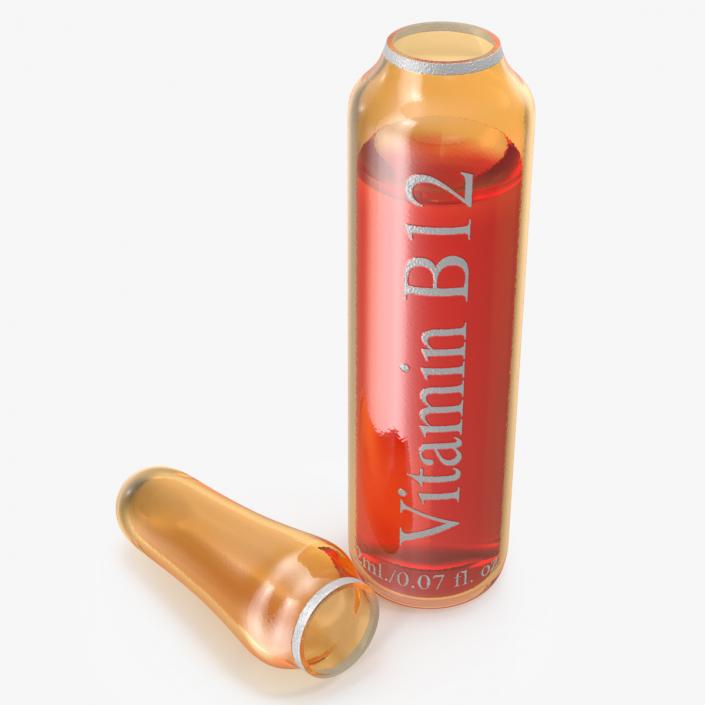 3D Vitamin B12 2ml Amber Ampoule Opened