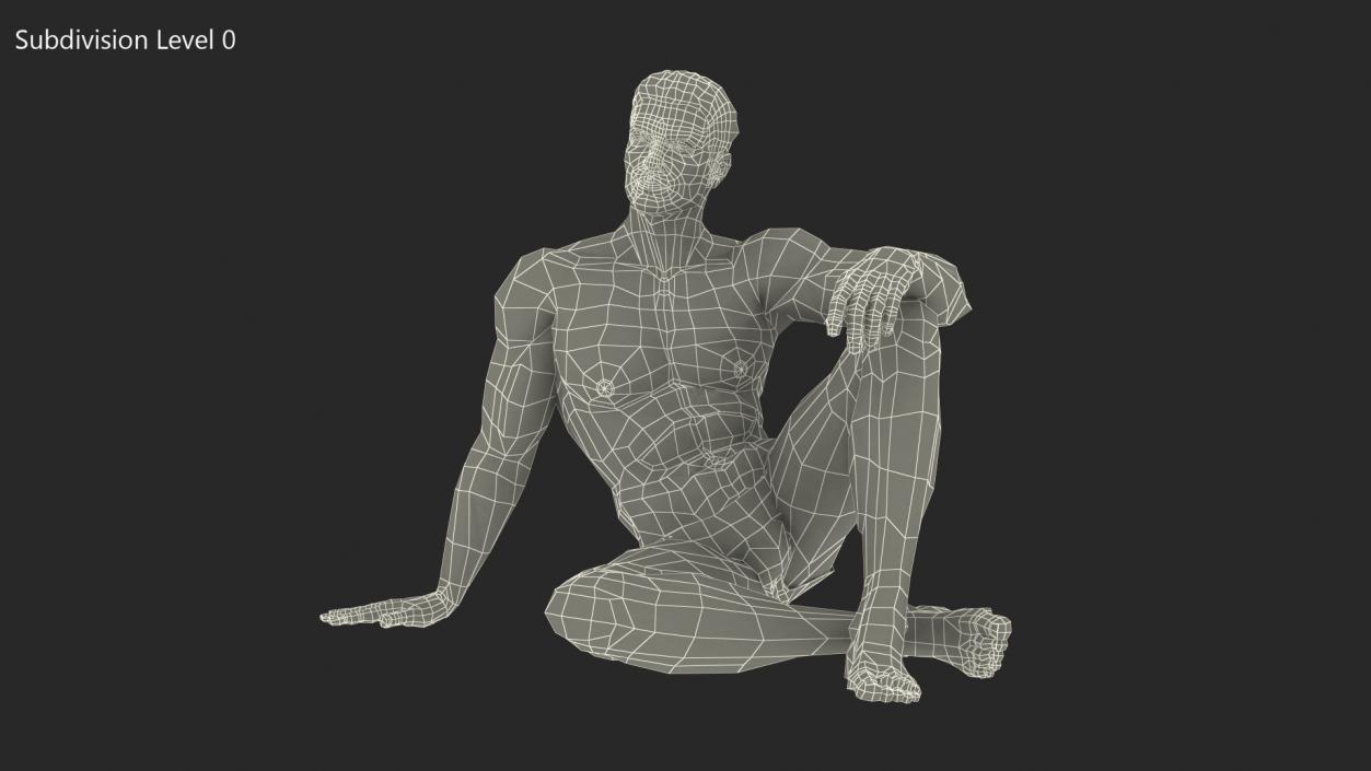 Fitness Man Sitting Pose 3D model