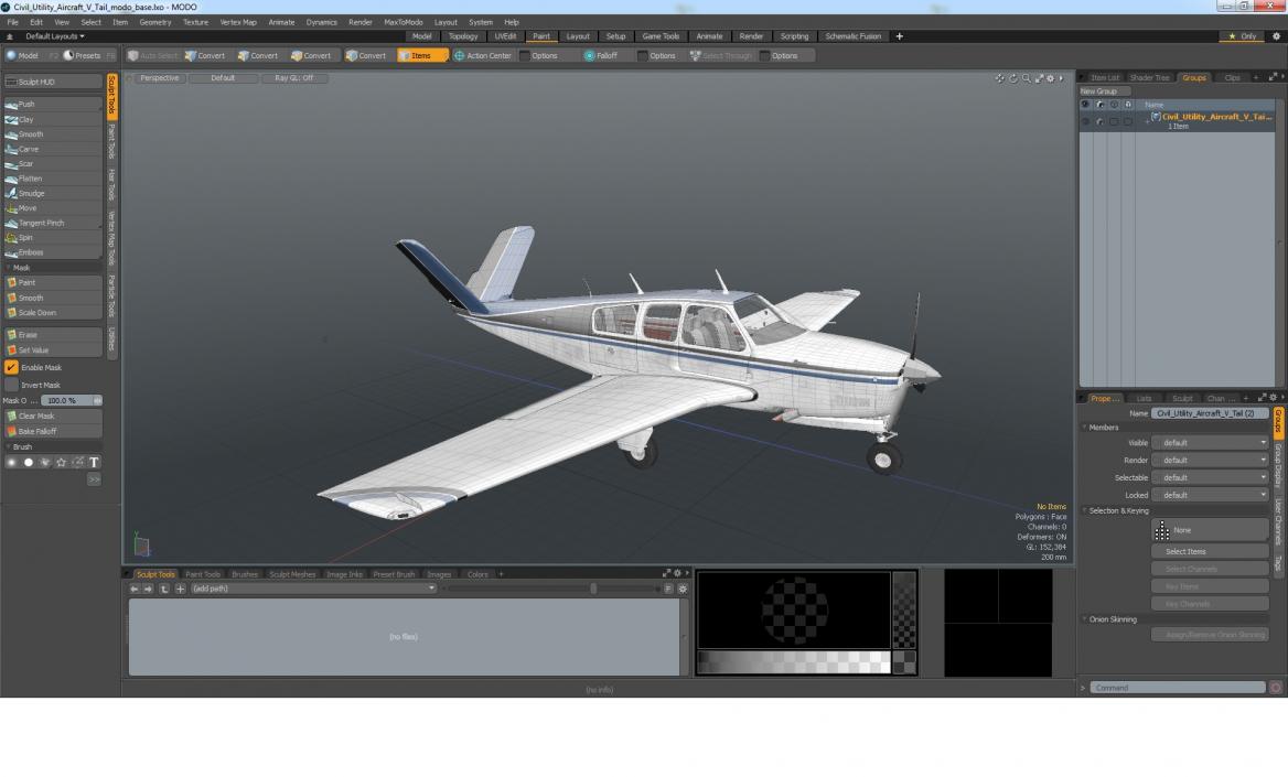 Civil Utility Aircraft V Tail 3D model