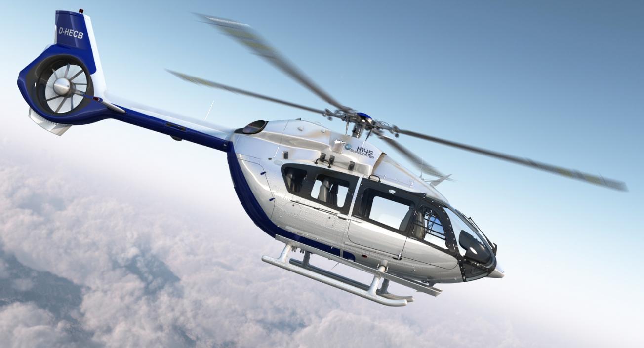 Light Utility Helicopter Eurocopter EC145 T2 3D model