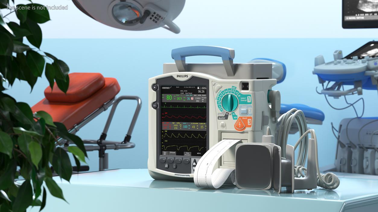 3D Philips HeartStart MRx Defibrillator with ECG Monitor model