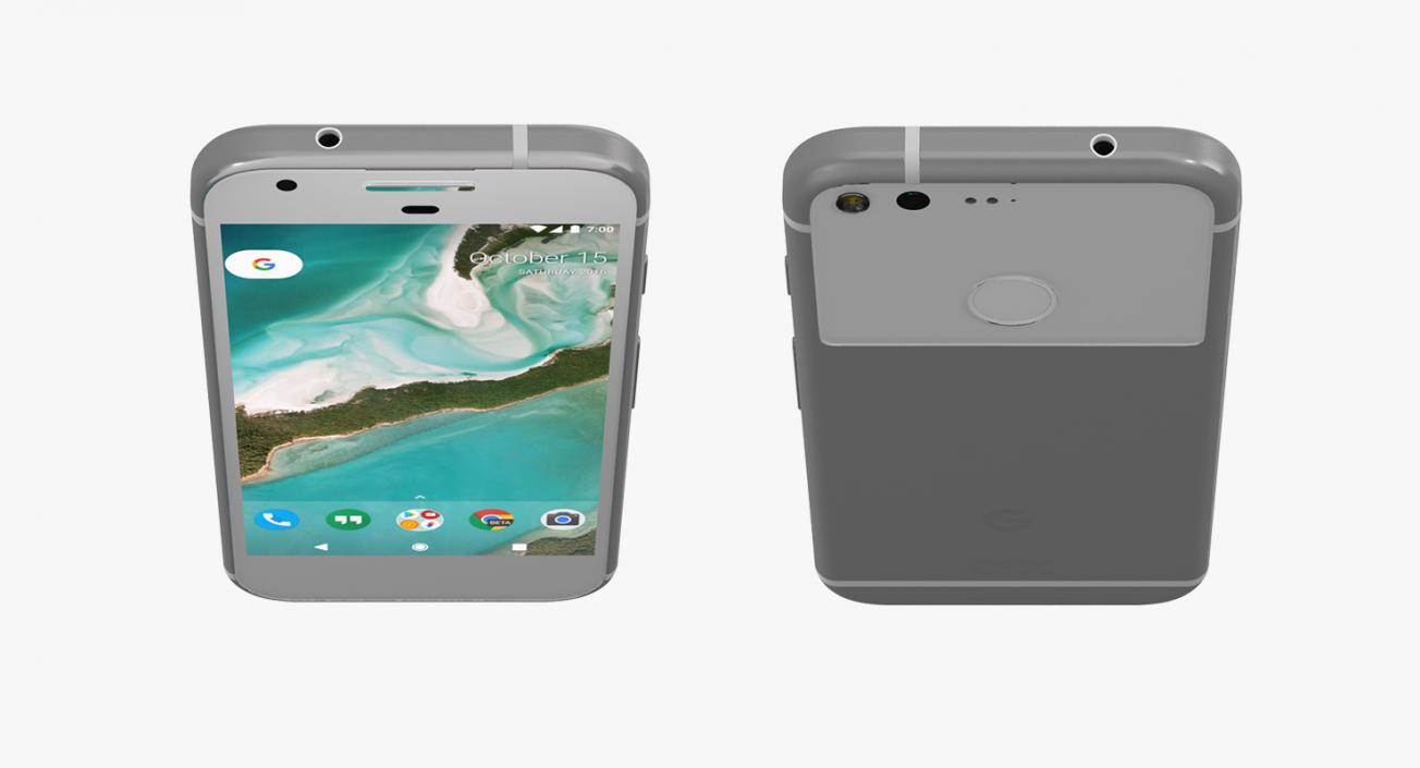 3D model Google Pixel Phone Very Silver