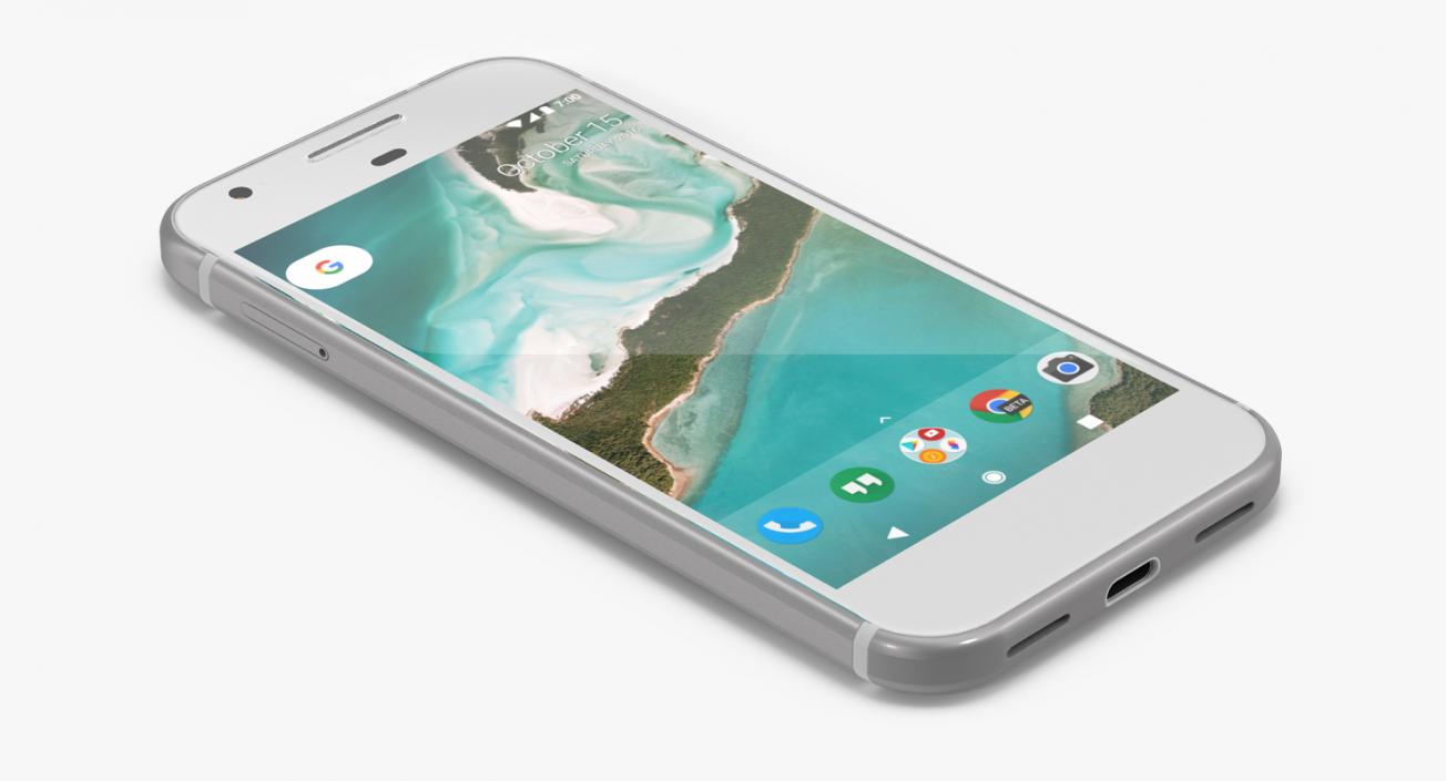 3D model Google Pixel Phone Very Silver