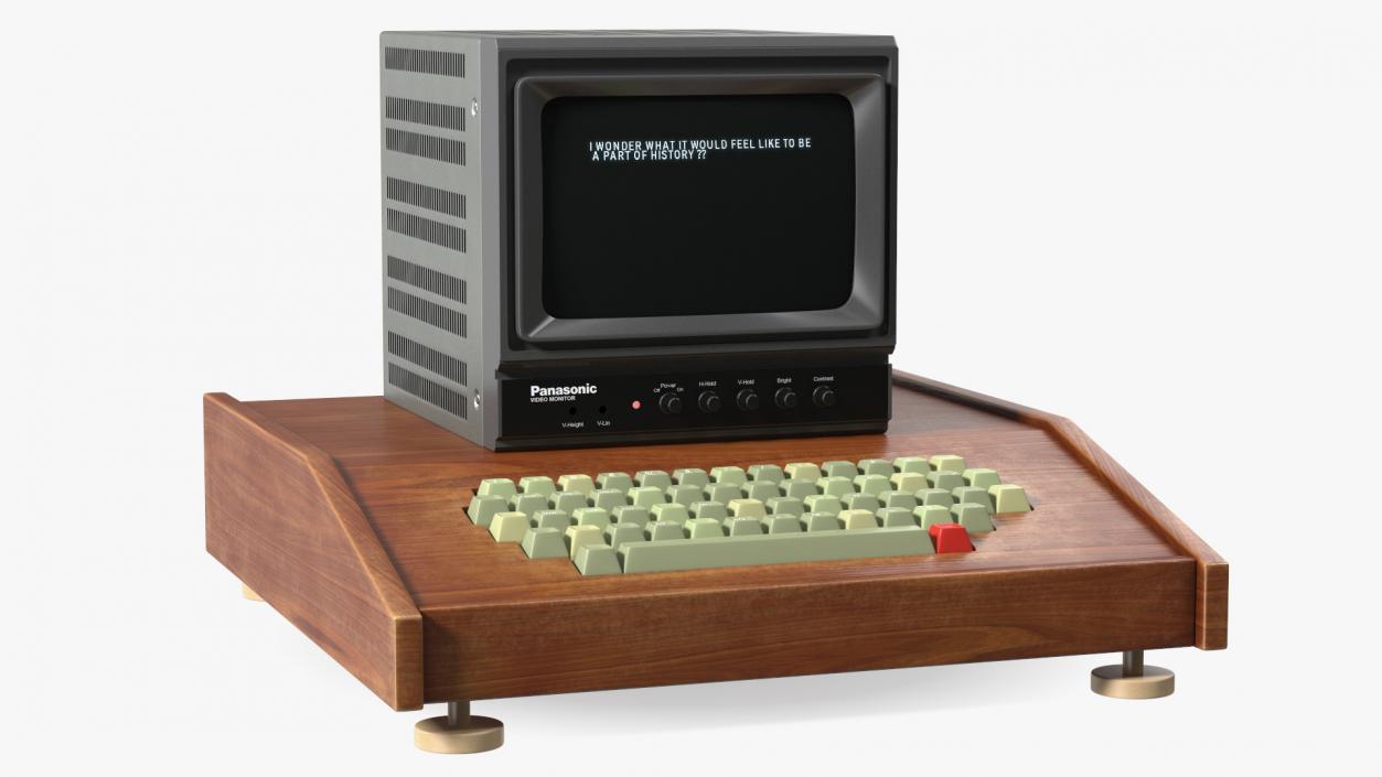 3D Vintage Personal Computer Apple 1 model