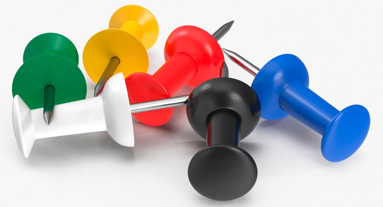 3D model Assorted Colors Push Pins