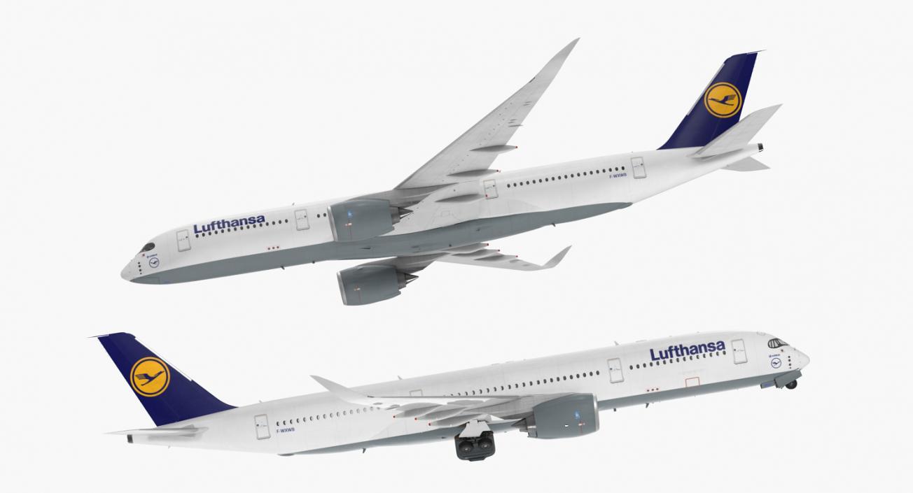 Airbus A350-900 Lufthansa Rigged 3D
