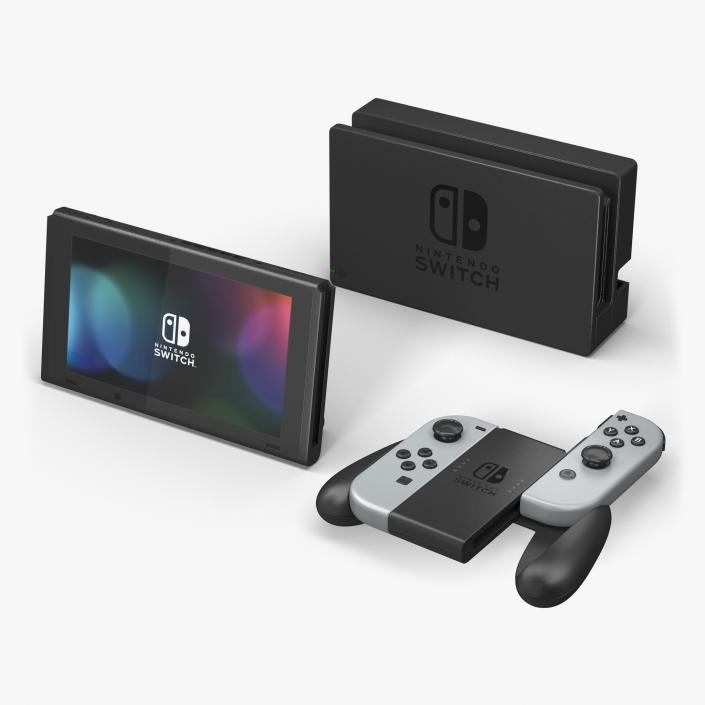 3D Video Game Console Nintendo Switch Set model