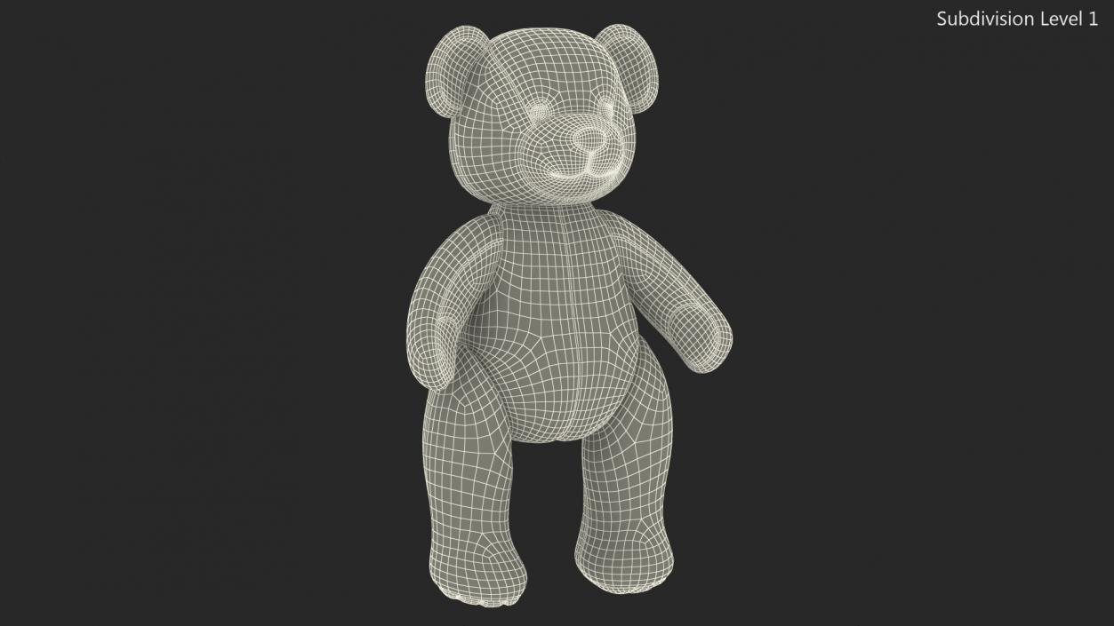 3D Teddy Bear Light Color Rigged for Maya model