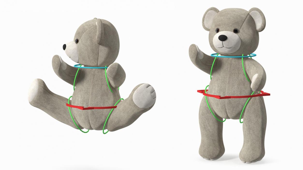 3D Teddy Bear Light Color Rigged for Maya model