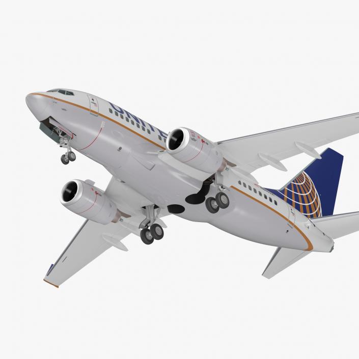 Boeing 737-600 United Airlines Rigged 3D
