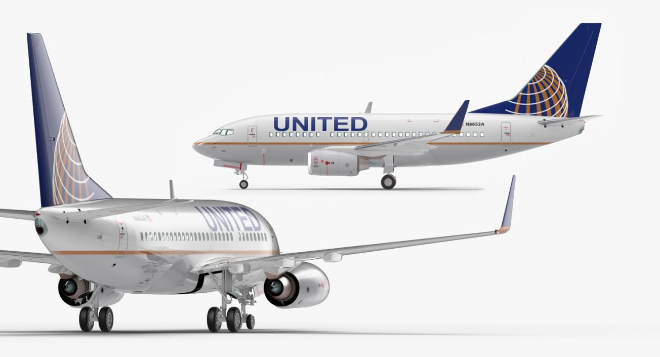 Boeing 737-600 United Airlines Rigged 3D