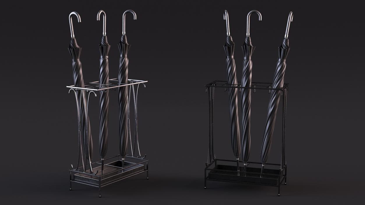 3D Metal Stand with Umbrellas