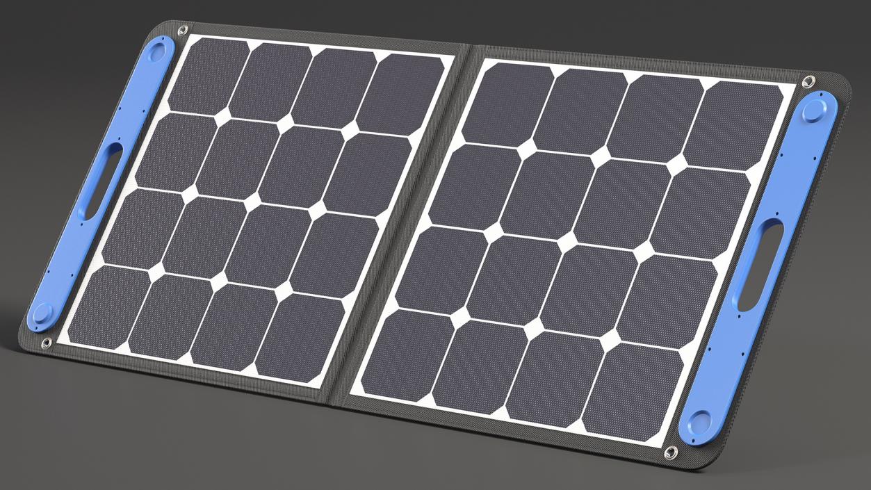 Outdoor Power Storage with Foldable Solar Panel 3D
