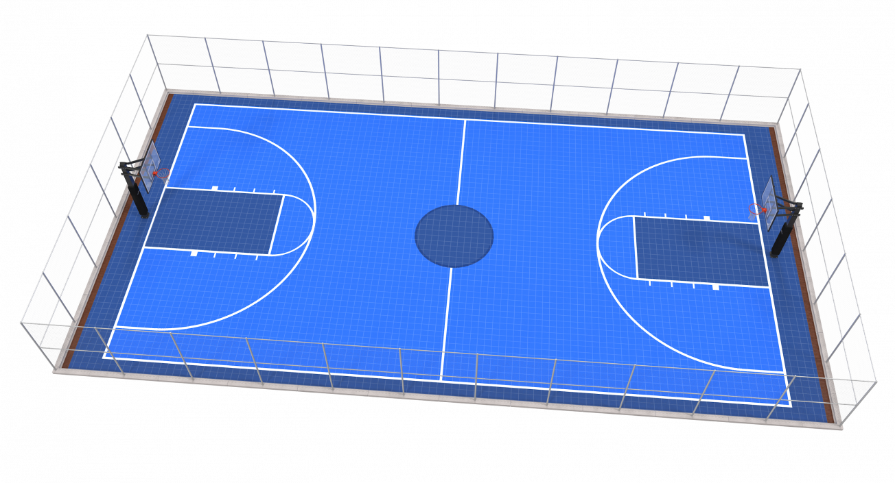 Outdoor Basketball Court 3D model