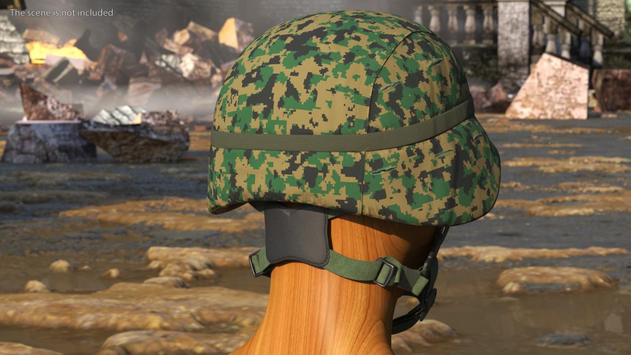 Lightweight Marine Helmet Digital Camo Cover 3D model