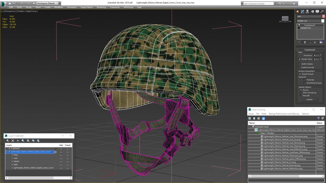 Lightweight Marine Helmet Digital Camo Cover 3D model
