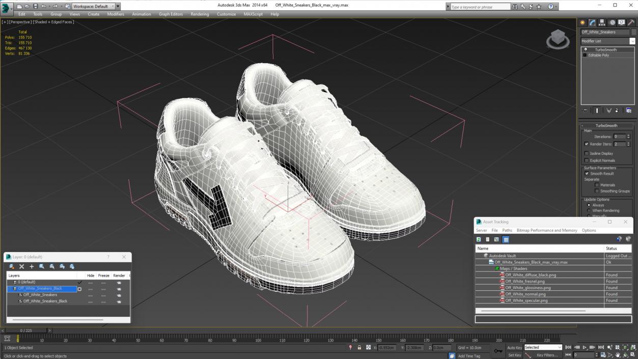 Off White Sneakers Black 3D model