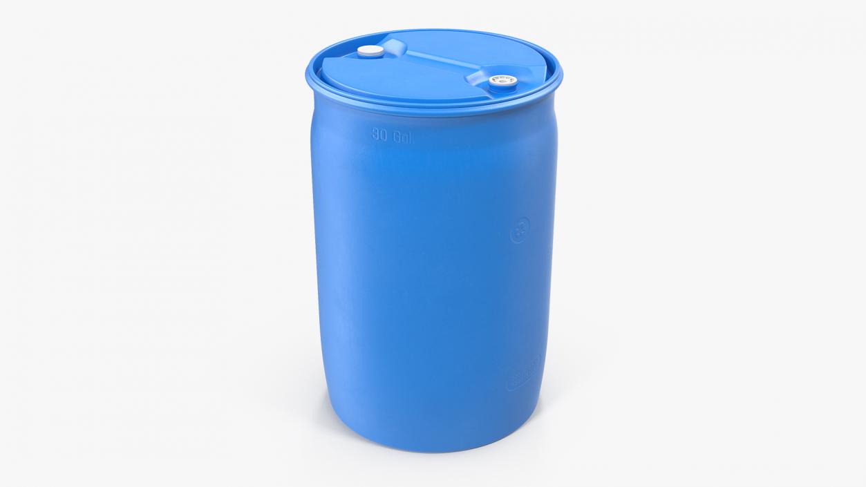 Round Plastic Barrel 30 Gal 3D