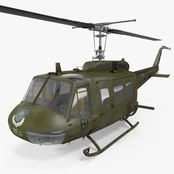 3D Military Utility Helicopter Bell UH-1 Iroquois