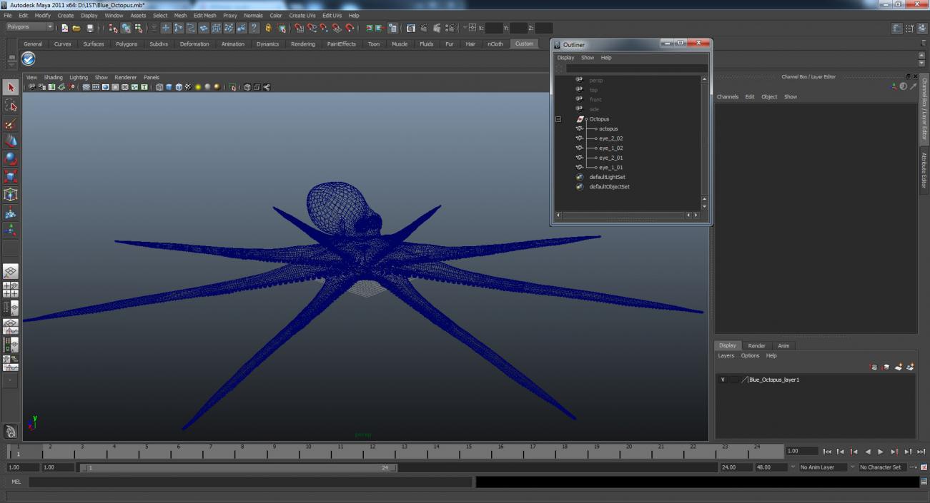 Blue Octopus 3D