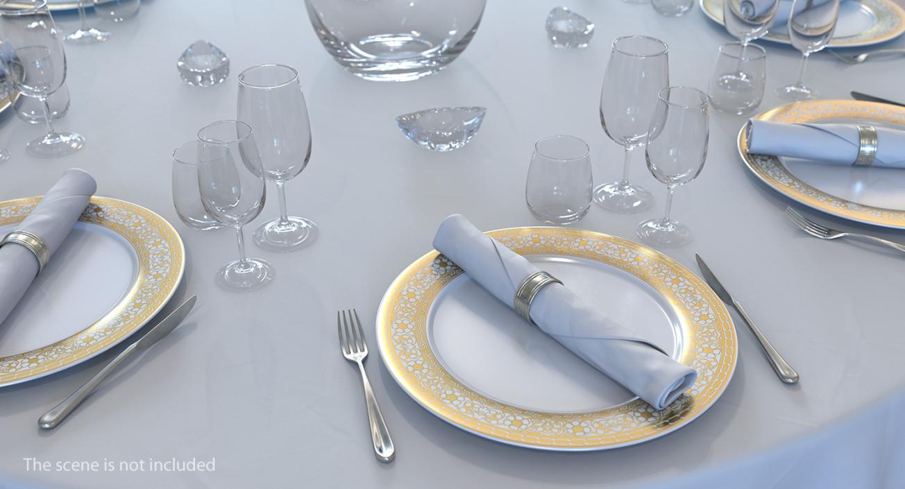 3D model Empty Plate And Silverware Set